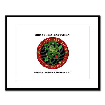 3SB - M01 - 02 - 3rd Supply Battalion with Text - Large Framed Print